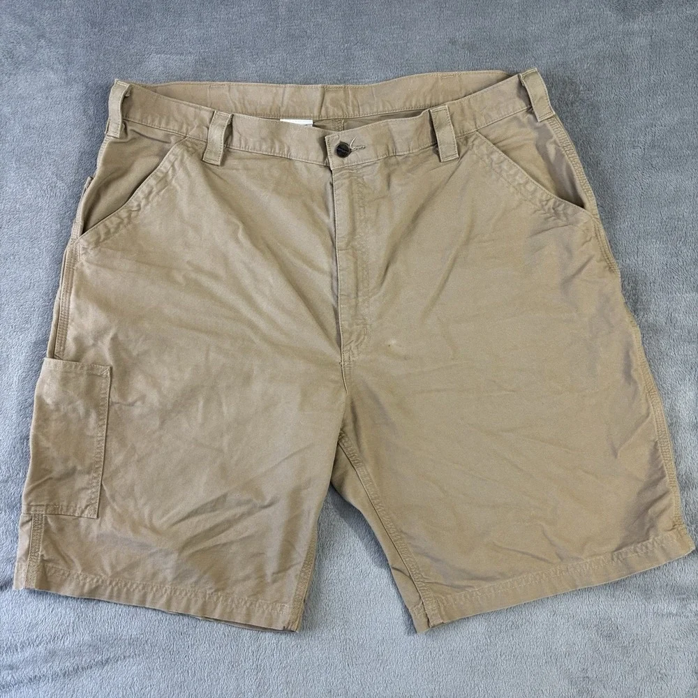 Carhartt Shorts Mens 42 Brown Y2K Canvas Carpenter Cargo Utility Workwear B147‎